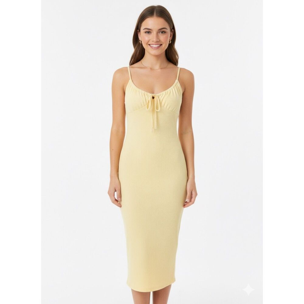 LIVI BY OLIVIA RAE RIBBED SIMPLE SUMMER CASUAL LAYERING BODY HUGGING DRESS
